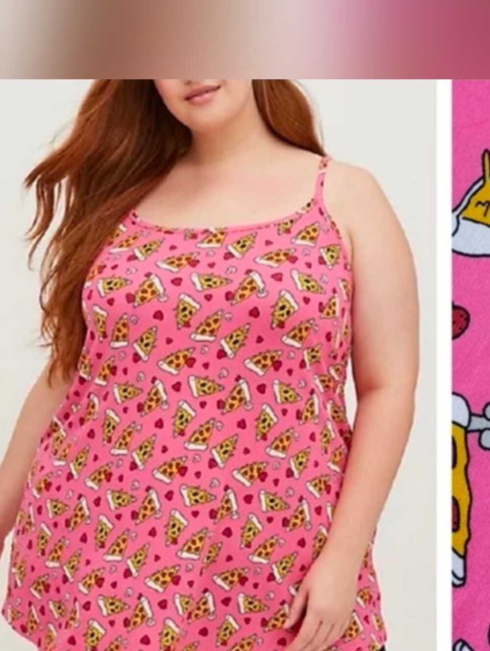Torrid Pink Pizza Print Cami NWT